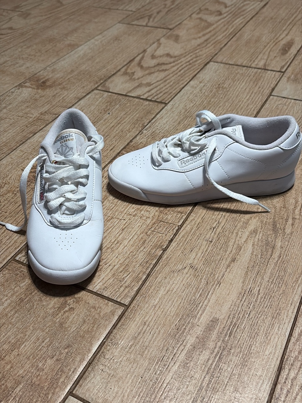 Reebok White Classic Low-Profile Leather Sneakers